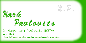 mark pavlovits business card